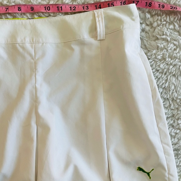 Puma golf skort size 8 white and neon yellow - Picture 6 of 12